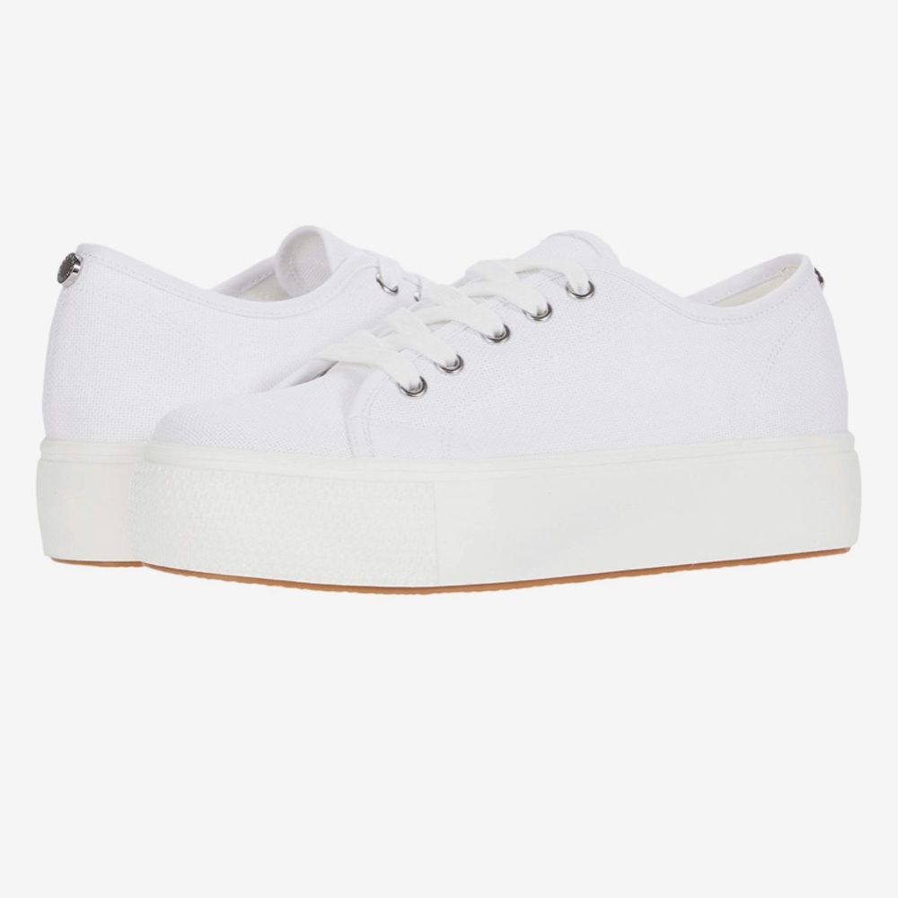 STEVE MADDEN Elore Platform Sneaker (White Canvas)